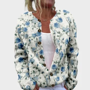 Patrícia - Cardigan Floral de Outono