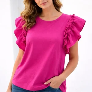Blusa com folhos na manga