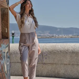 Calça slouchy de linho