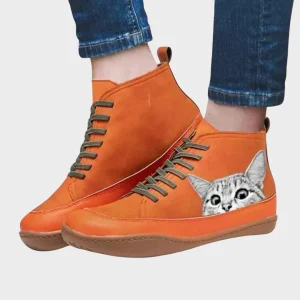 Felina | Botas de Couro com Detalhes Felinos, do 35 ao 43