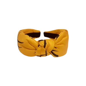 Bandelete de seda Amarela Estampada