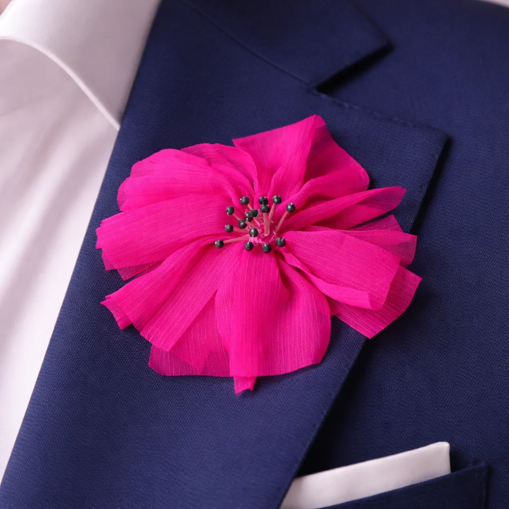 Alfinete Latido em viscose rosa em forma de flor - Image 5