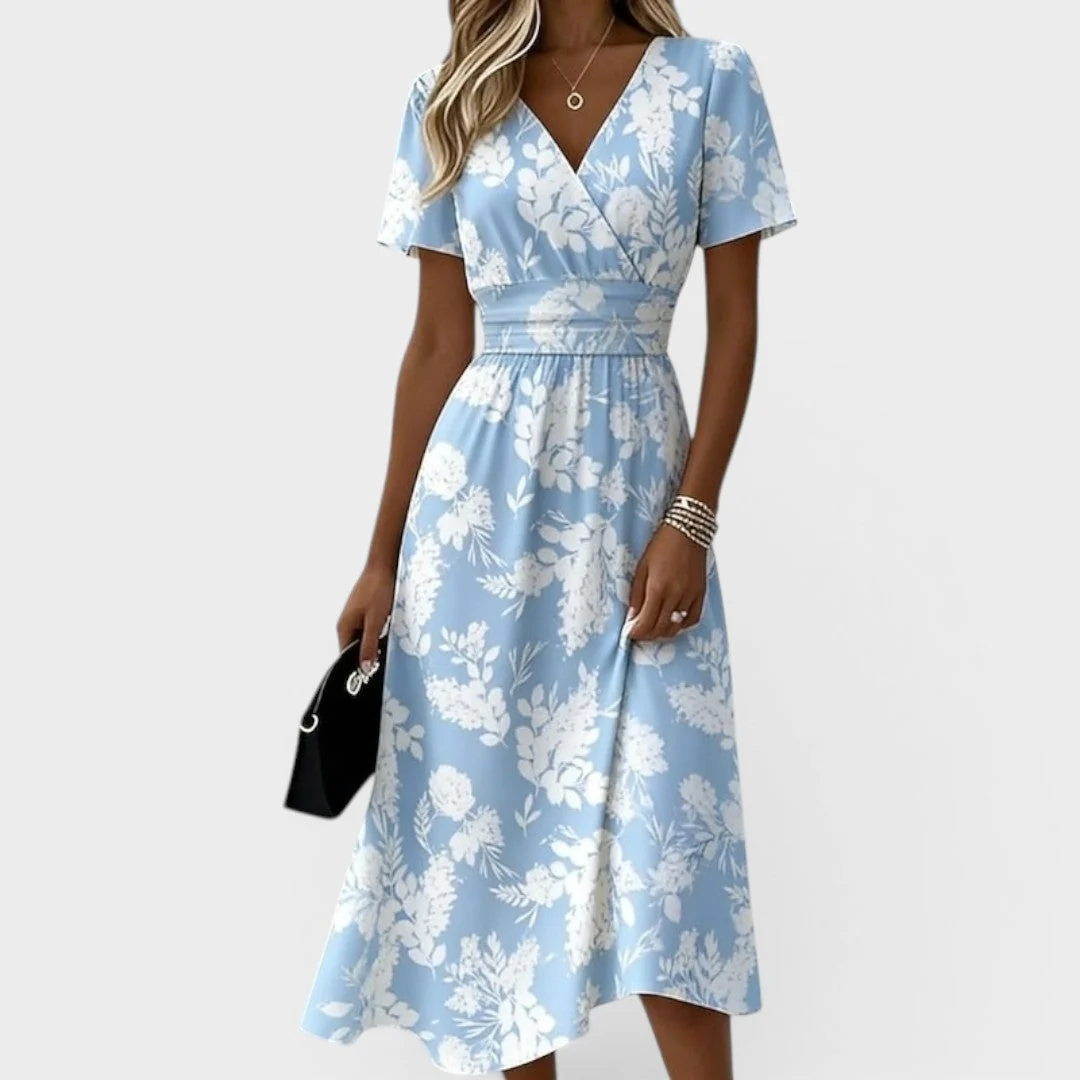 Dana | V-neck Formal Elegant Midi Dress - Image 4