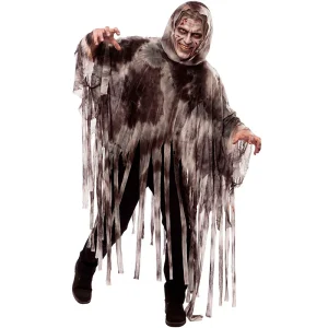 Fato de Poncho Fantasma Sinistro adulto unisexo