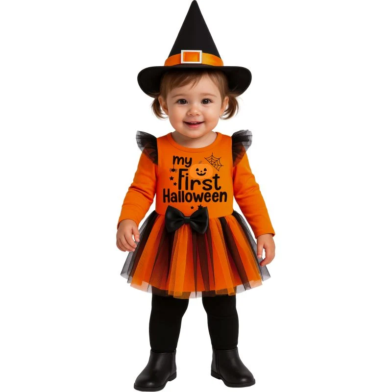 Fato de Bruxinha Abóbora Halloween para bebé - Image 2