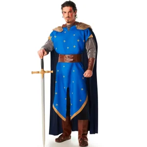 Fato de Cavaleiro Medieval azul para homem