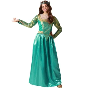 Fato de Dama medieval turquesa para mulher