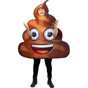 Fato de Emoji cocó castanho adulto unisexo