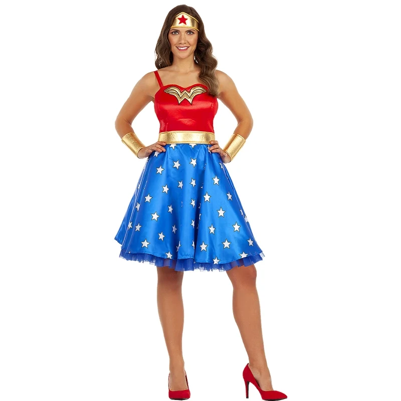Fato de Wonder Woman Clássica para mulher