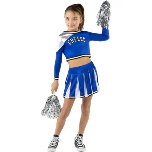 Fato de Cheerleader EUA azul para menina
