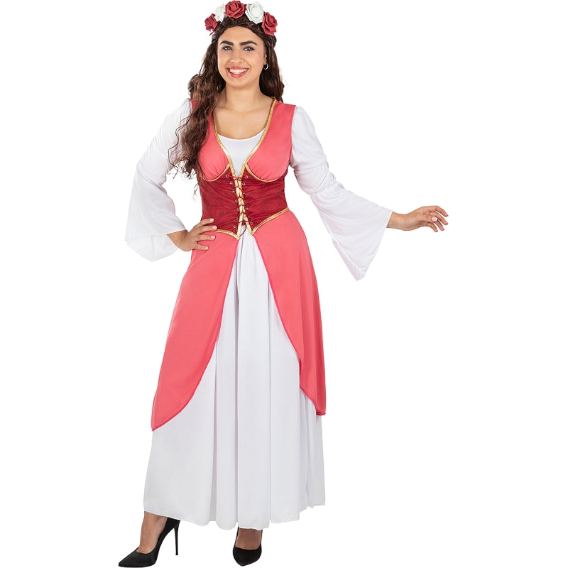 Fato de Princesa Medieval com Flores para mulher - Image 3