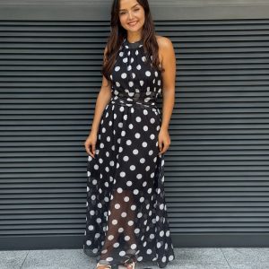 Vestido comprido bolinhas
