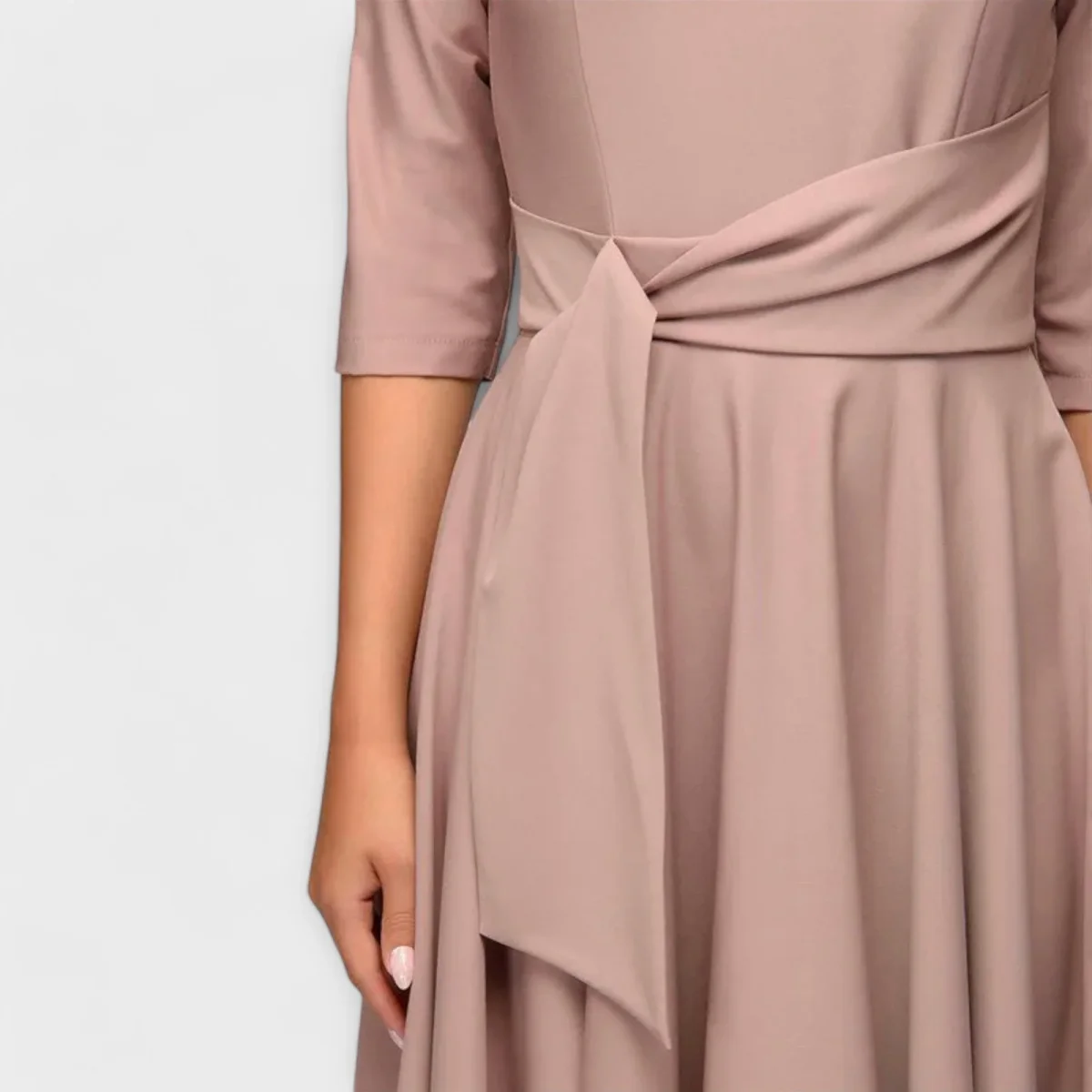 Ana - Vestido Midi Elegante com Cintura Laçada - Image 4