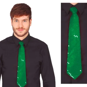 Gravata com lantejoulas verde