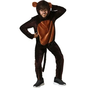Fato de Macaco da selva castanho para menino