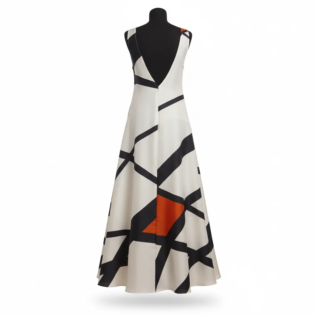 Vestido Comprido Moutaki Estampado com Decote em V nas Costas - Image 3